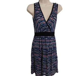 MISSONI Blue & Pink Multicolor V Neck Sleevesless Knit Dress Size 38 US 2 $695
